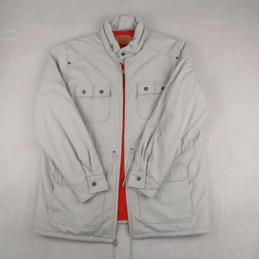 VTG Levis Large Mens Coat Jacket Utility‎ Barn Blanket Lined 23x30